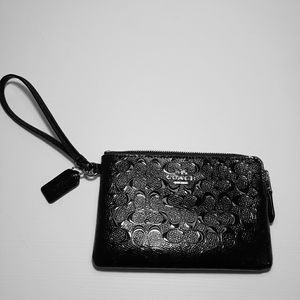 Classic Shiney Black Coach Wristlet